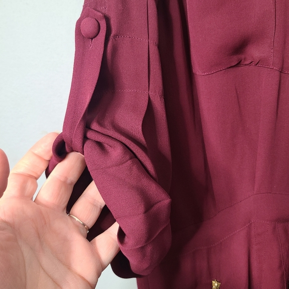 Zac Posen Z Spoke 100% Silk Button Front Buckle Shirt Dress - Picture 9 of 12